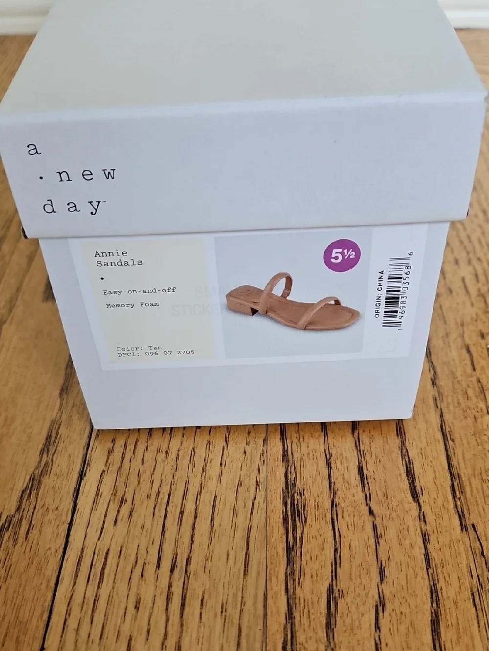 a new day Annie Beige Double-Strap Square-Toe Slide Sandal Size 5.5 - Picture 5 of 6